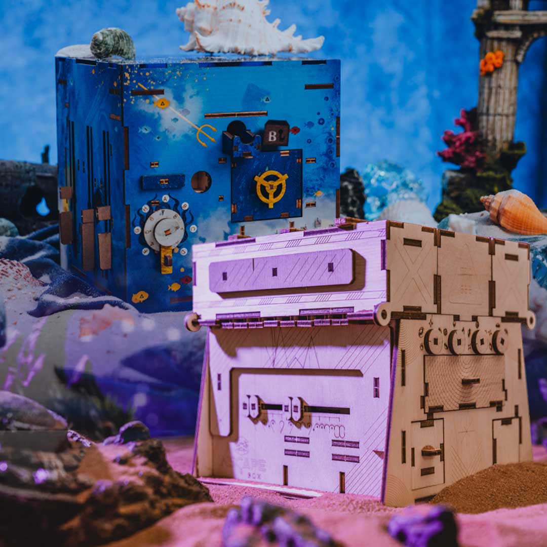 Handcrafted Atlantis & Cosmic Puzzle Boxes