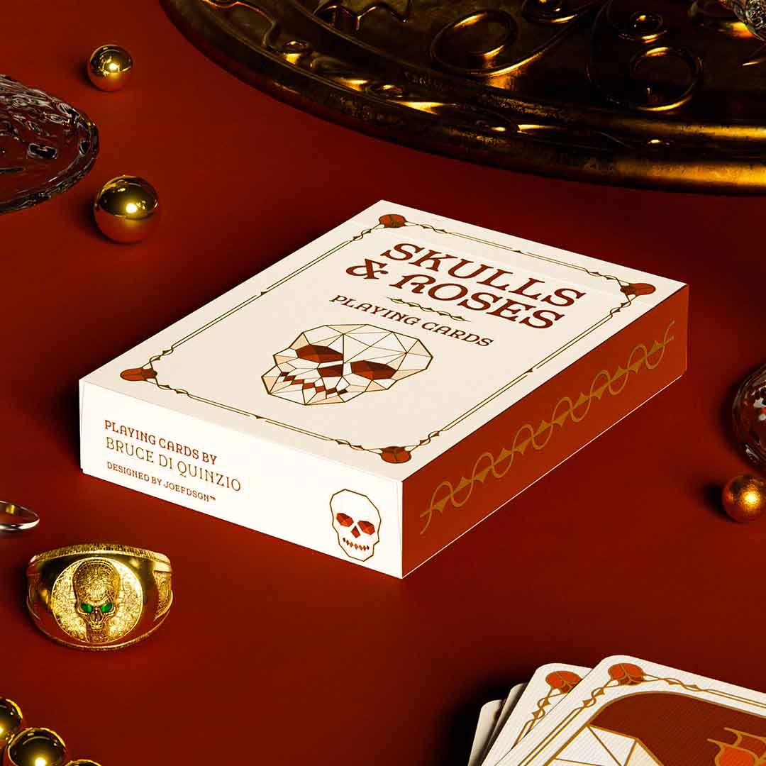 Gothic Playing Cards with Mirrored Skulls