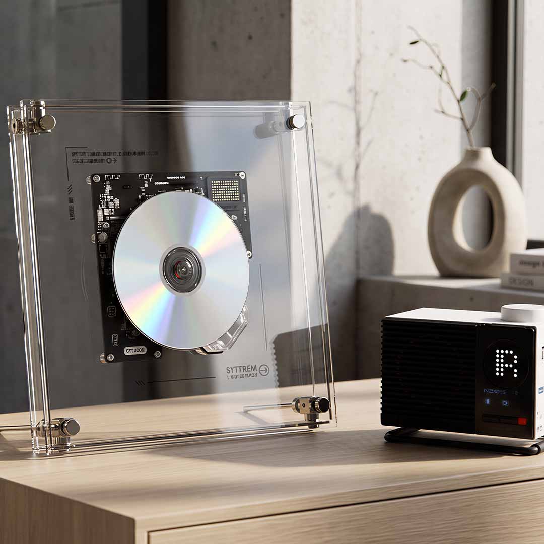 Transparent Wall-Mount CD Player