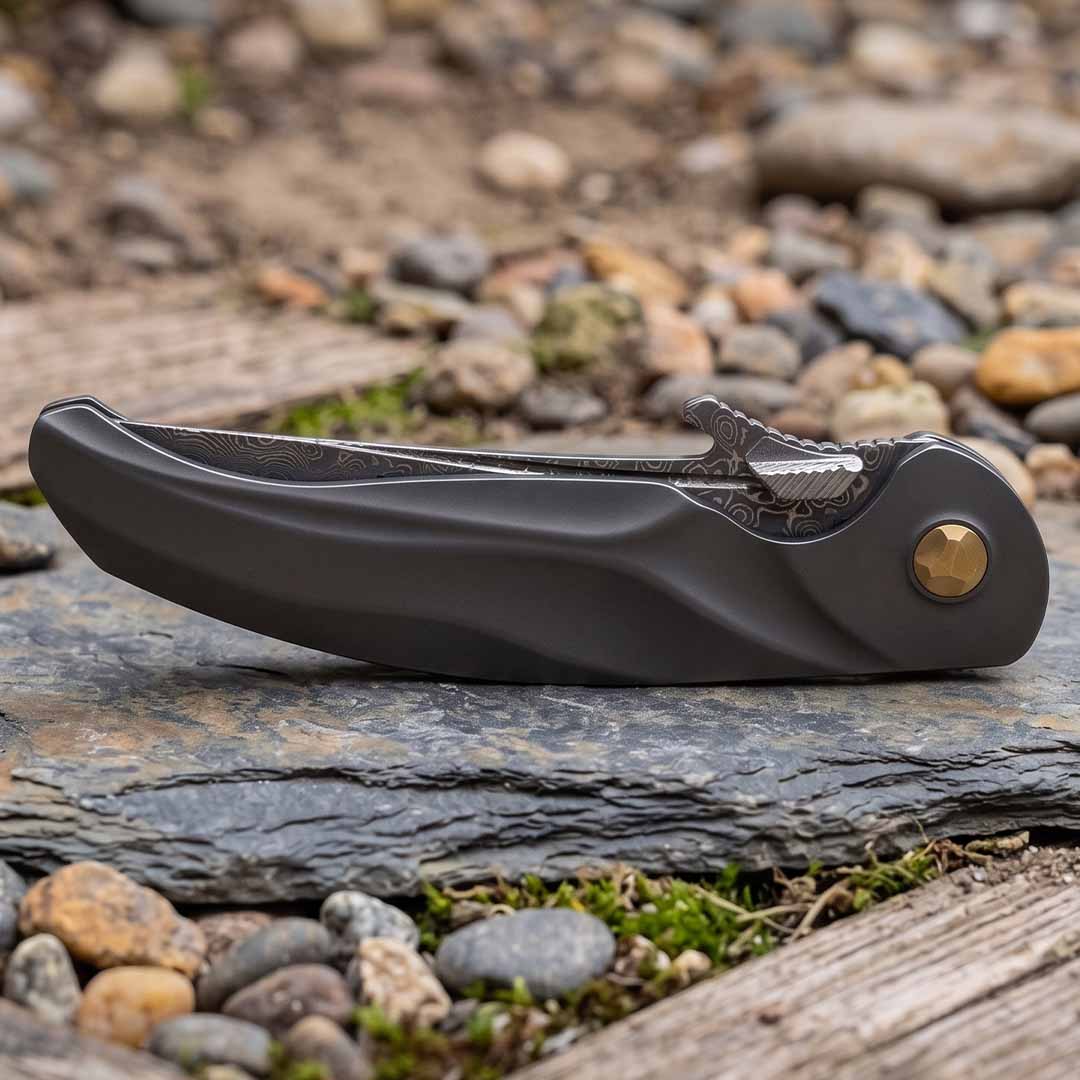 67-Layer VG10 Damascus. Titanium EDC.