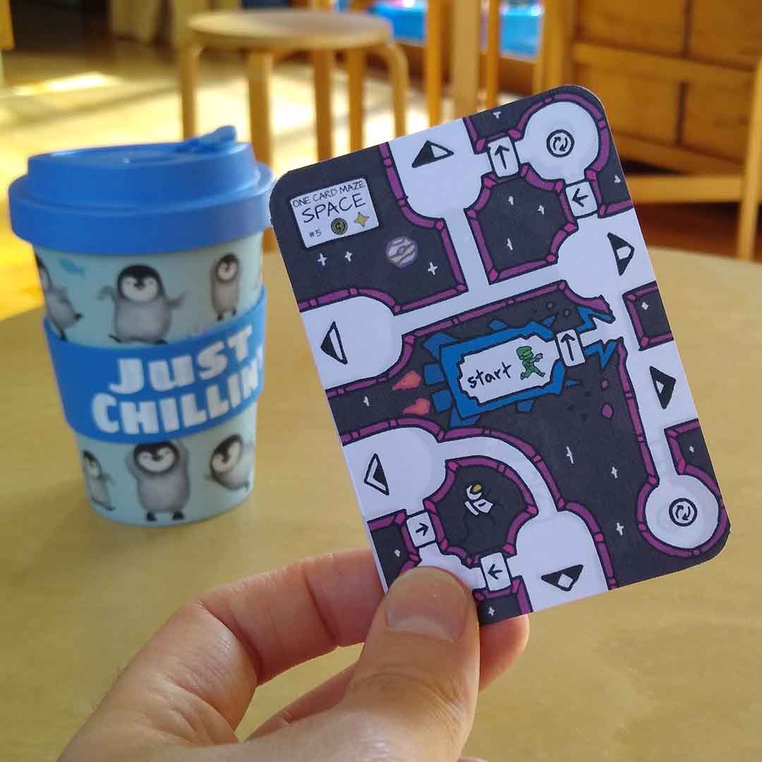Flip-And-Rotate Maze On A Single Card