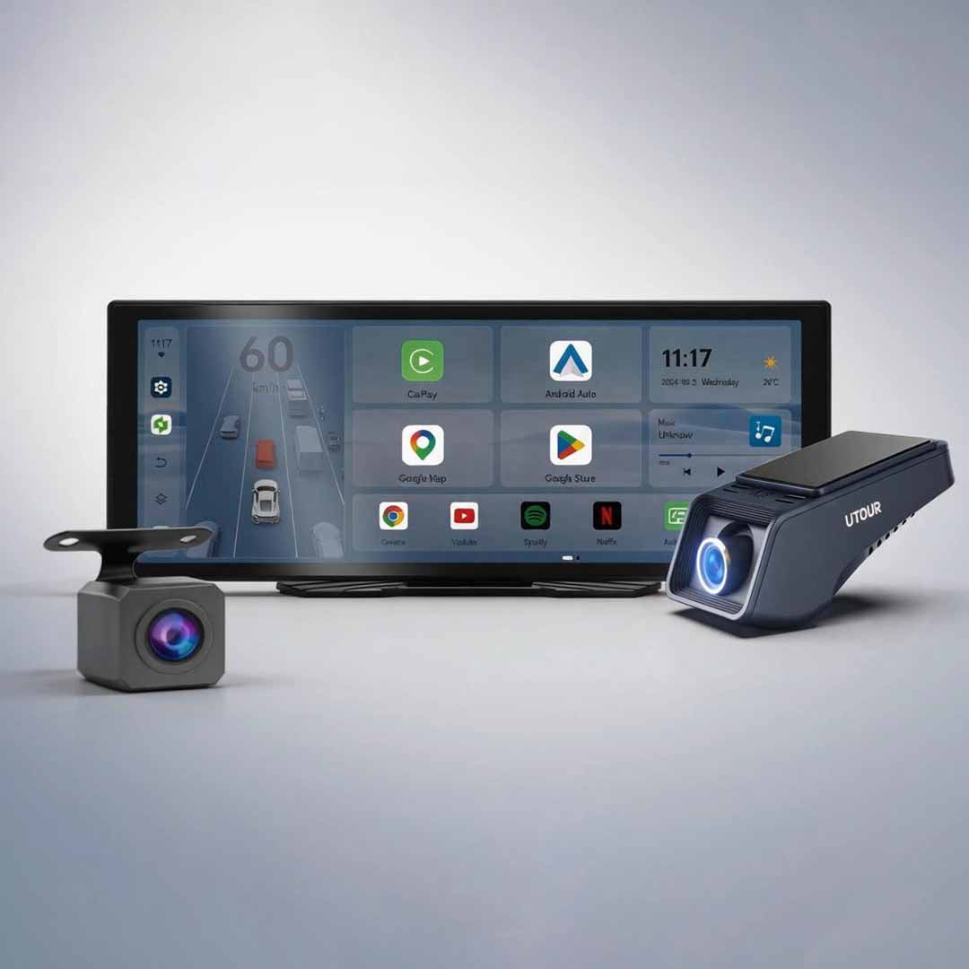 3 in 1 AI Dash Cam With Wireless CarPlay