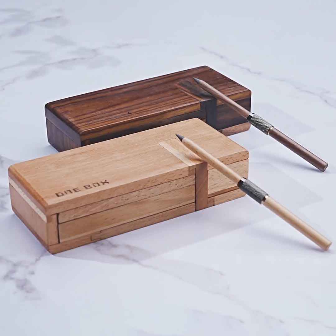 Organize Your Workspace with a Sleek, Natural Wood Storage Box