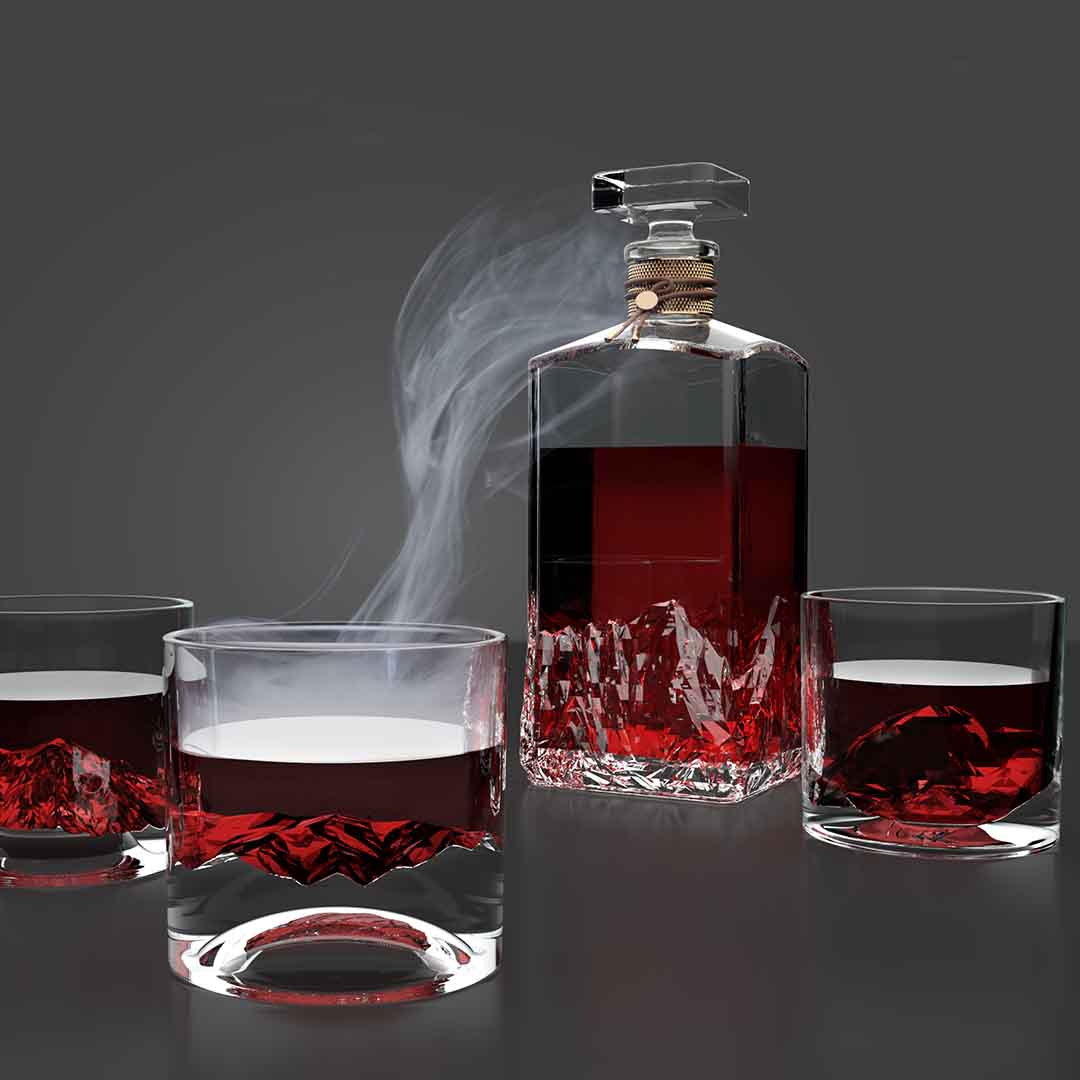 American Peaks Crystal Whiskey Set