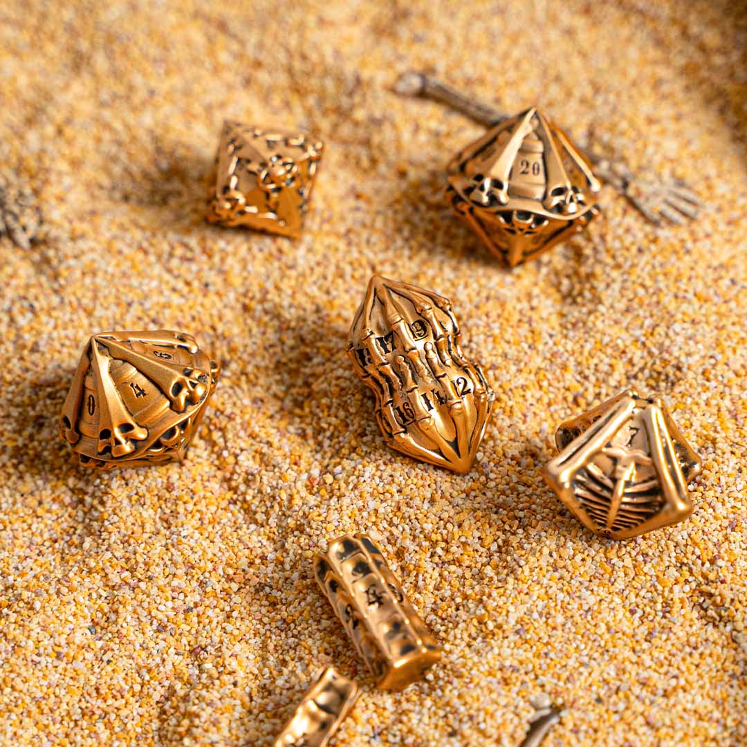 Skeletal Metal Dice Set