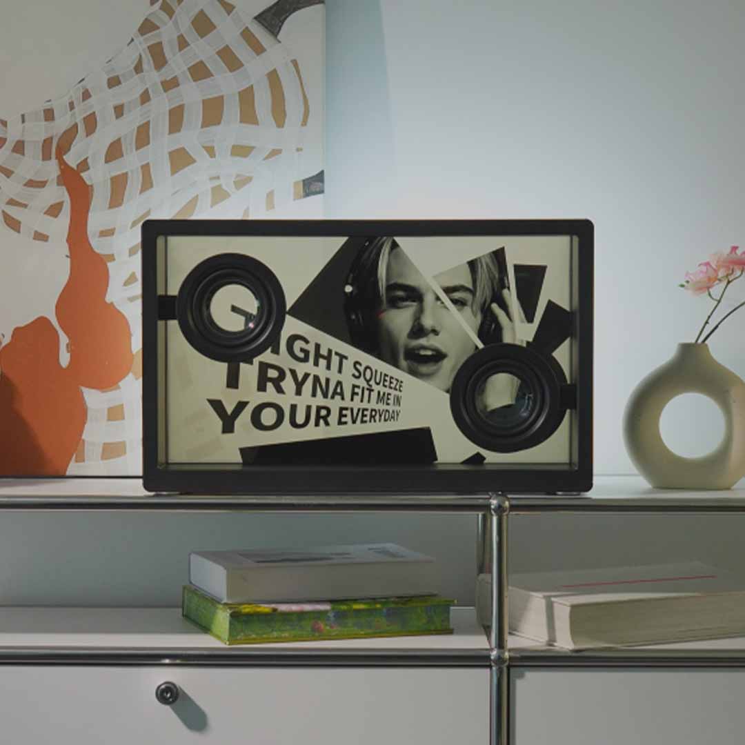 Transparent Speaker With Floating Lyrics