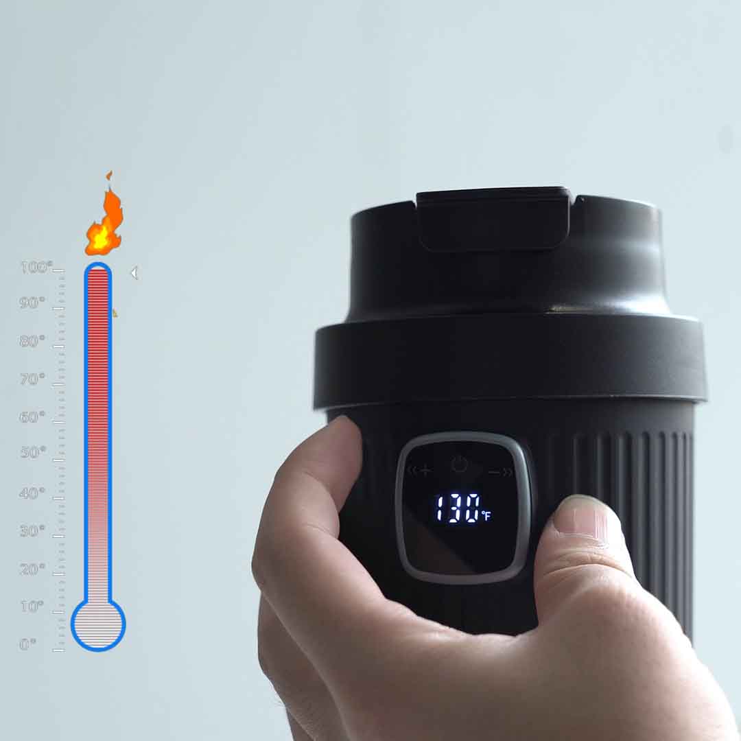 The Smart Travel Mug With Instant Heating & Cooling