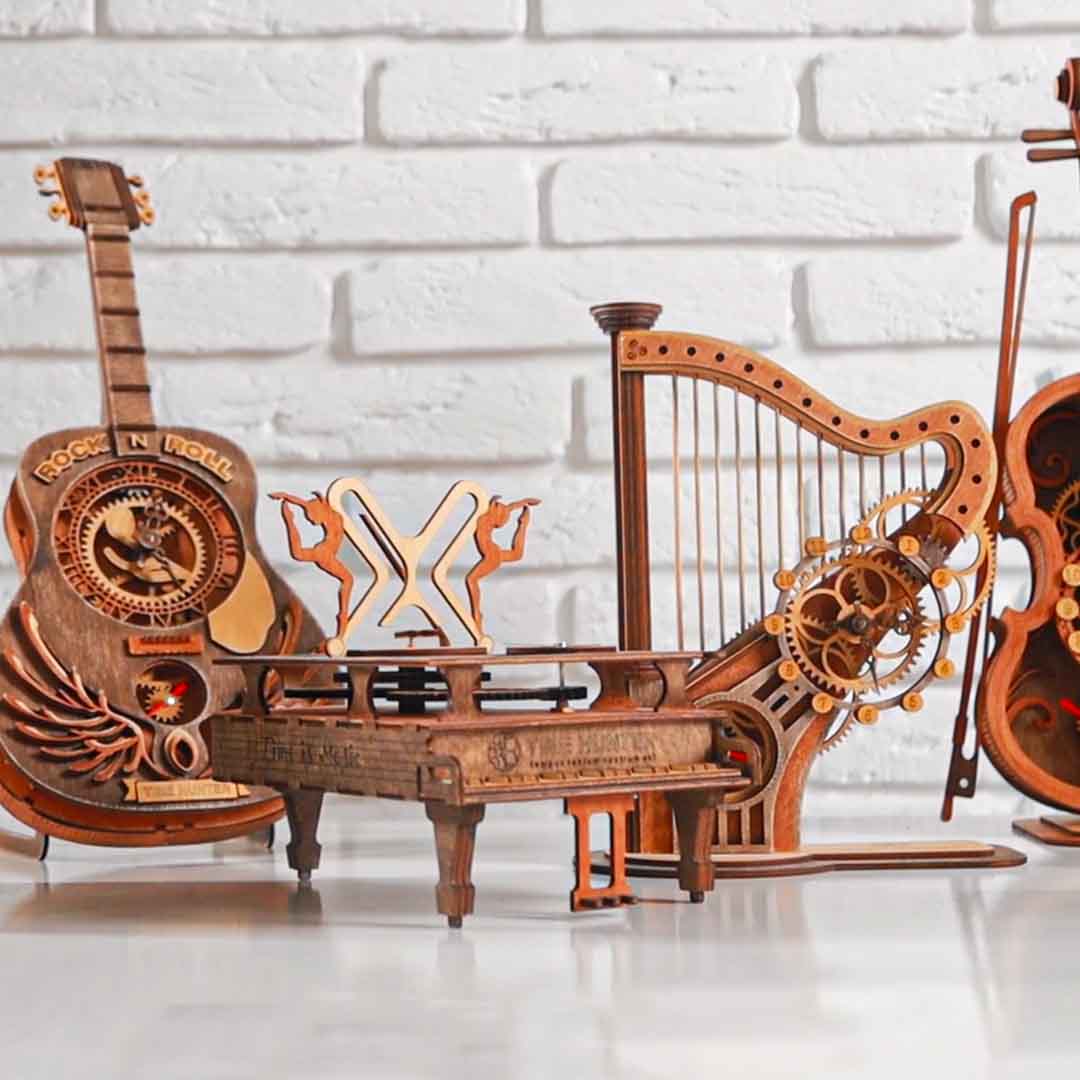 A Beautiful Wooden Clock Puzzle Set