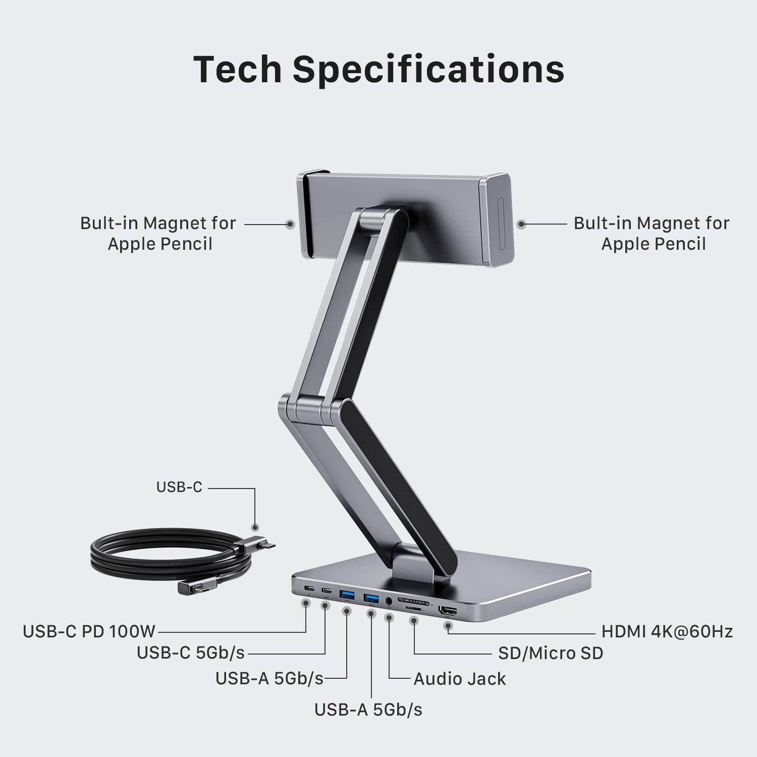 INVZI MagHub 3 - Supercharge Your Tablet with 8-in-1 Docking Station